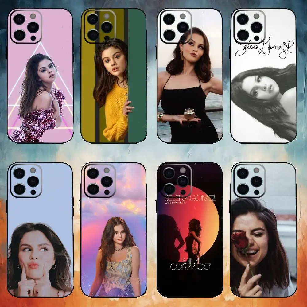 

Singer S-Selena Gomez Phone Case For iPhone17,16,15,14,13,12,11 Plus,Pro Max Soft Black Cover