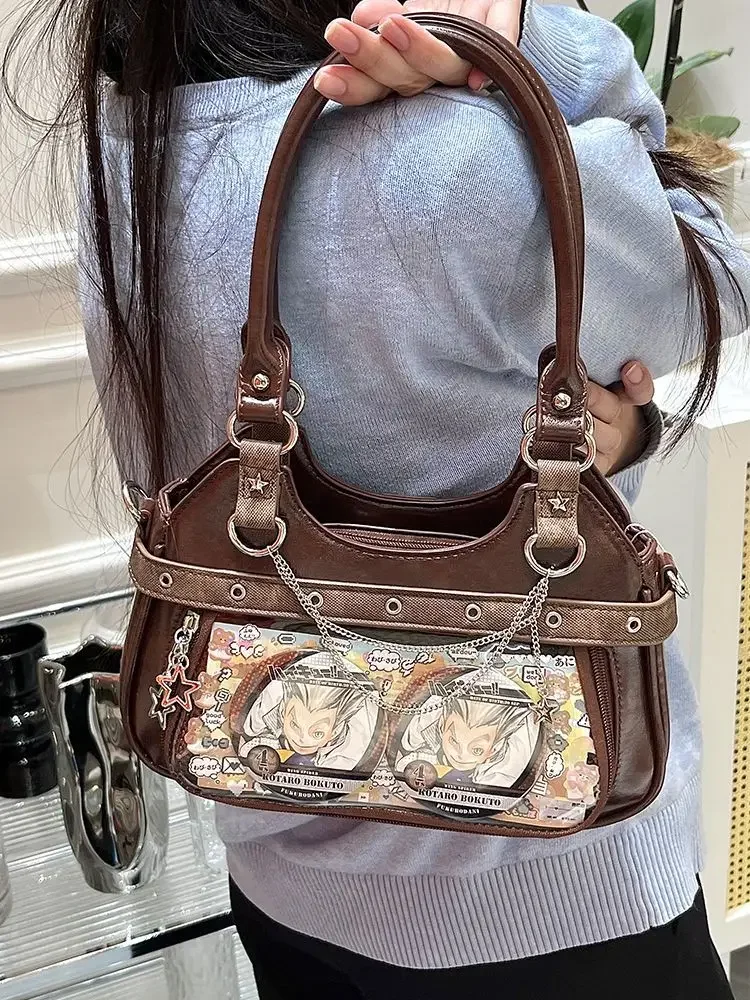 2024 Daily Using Bolsos Mujer Transparent Ita Bag Chain Crossbady Shoulder Bags Patchwork Star Bolsa Belt Buckle Bolsas