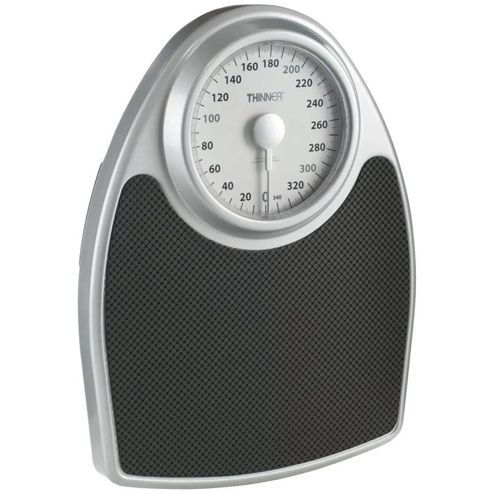 

Analog Bathroom Scale for Body Weight, Slim Design in Black