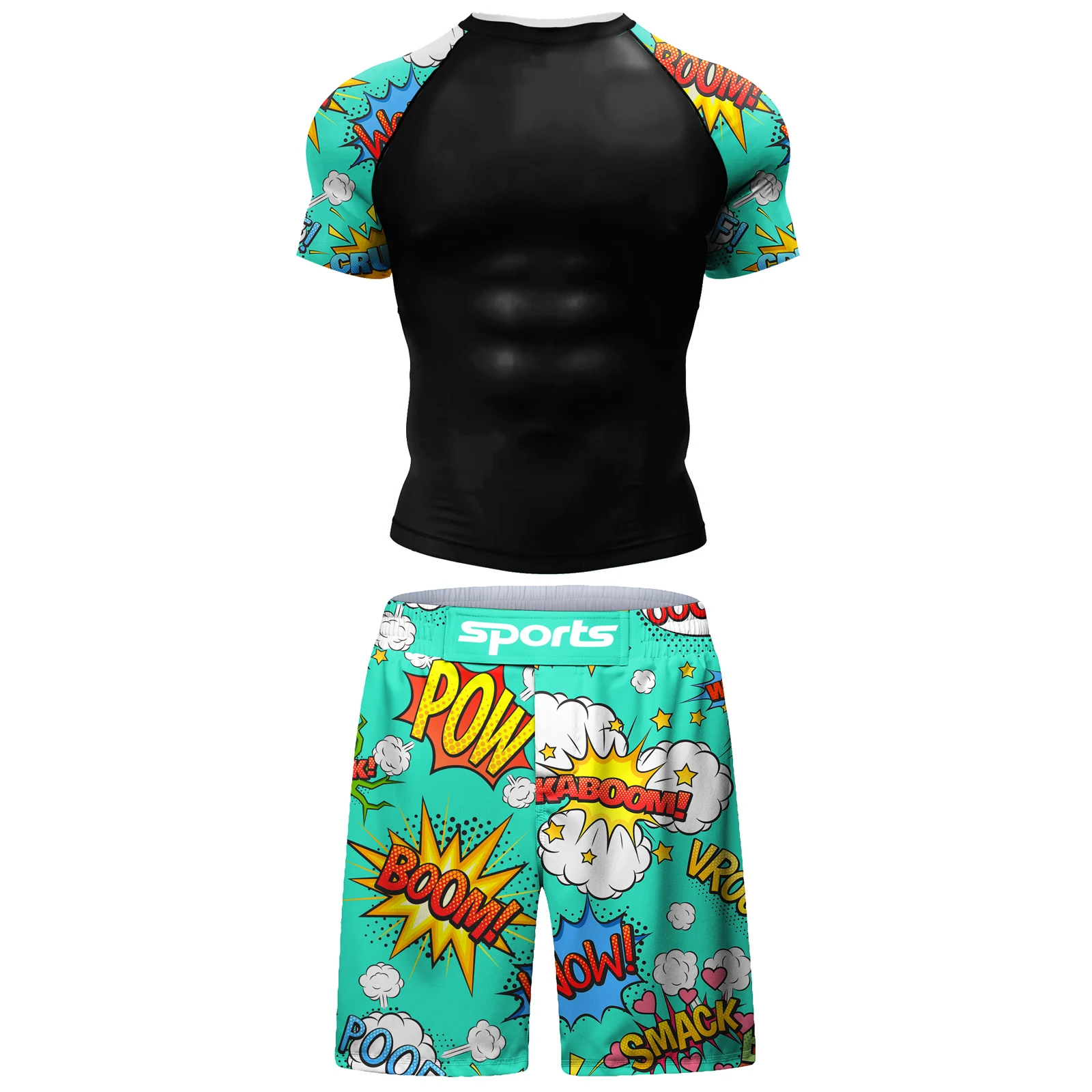 Mma bjj rash guard roupas de praia masculinas conjunto completo mar natação e surf esportes conjunto de treino apertado com proteção solar