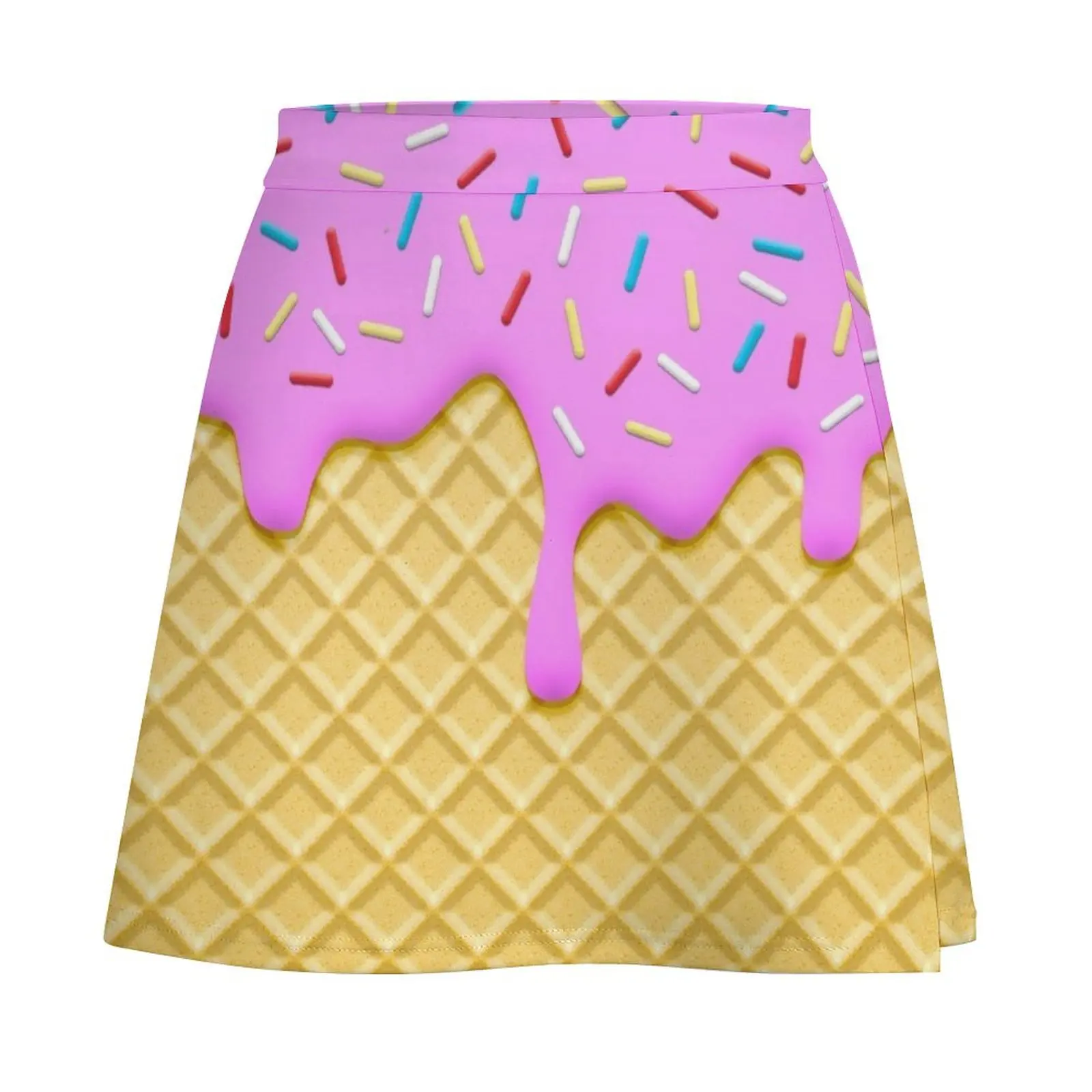 Strawberry Ice Cream Mini Skirt Clothing female Miniskirt elegant social women's skirts Mini Skirt