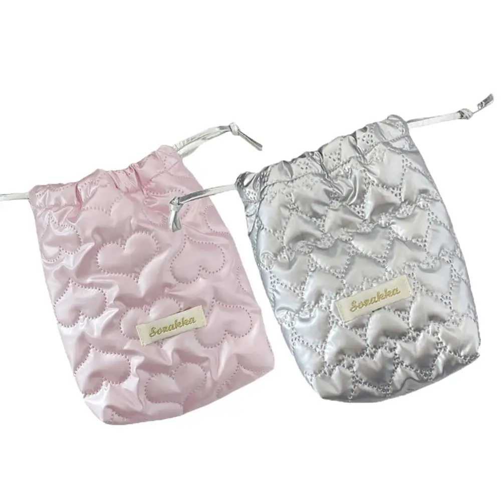 Cordão carteira de viagem portátil chaves bolsa caso da câmera macio anti queda saco de maquiagem fones de ouvido feminino saco de armazenamento coração presentes