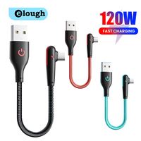 0.25M Short Elbow USB C Cable Portable Power Bank Cable 120W USB A To Type C Fast Charging Cable For Huawei Xiaomi Samsung