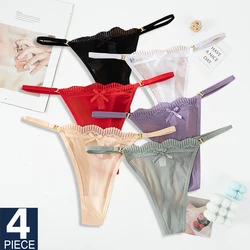 4 PZ/SET Donne Sexy Mutandine di Pizzo G-String Biancheria Intima Trasparente Scava Fuori Maglia Perizoma Traspirante Femminile Lingere Mutande