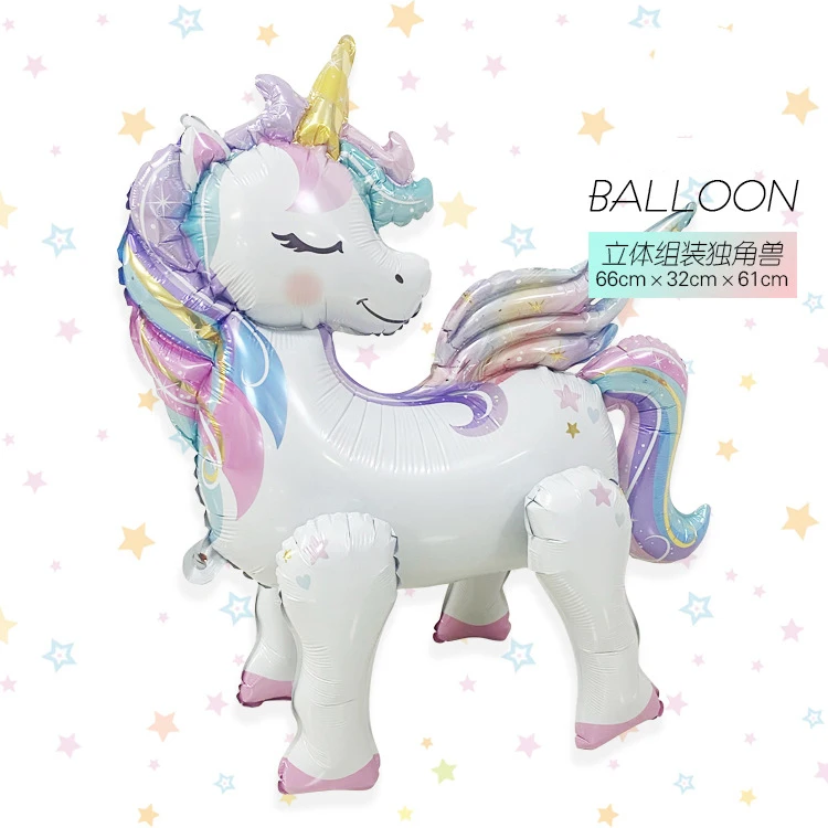 Unique Stand steadily Unicorn Birthday Party Decorations Supplies Wedding Engagement Children's Day Foil Unicorn Balloons globos