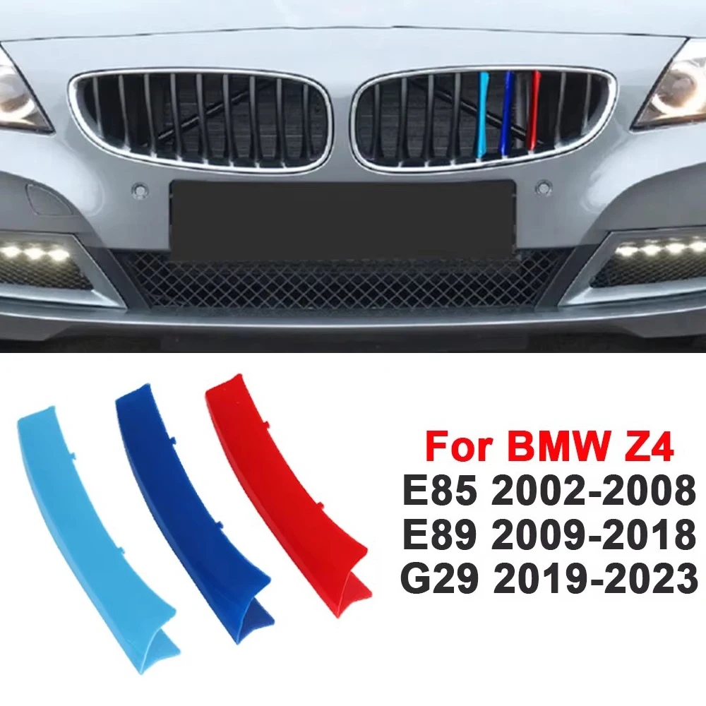 

3pcs Front Grille Trim Strip Modifi For BMW Z4 E85 2002-2008 E89 2009-2018 G29 2019-2023 Auto External Accessories