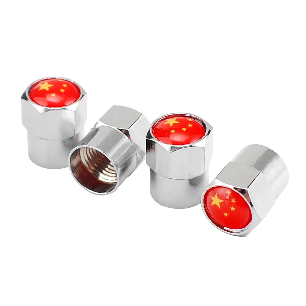 4PCS china Flag Car Wheel Tire Valve Caps Tyre Stem For MG GT HECTOR HS MG3 MG5 MG6 MG7 ZS