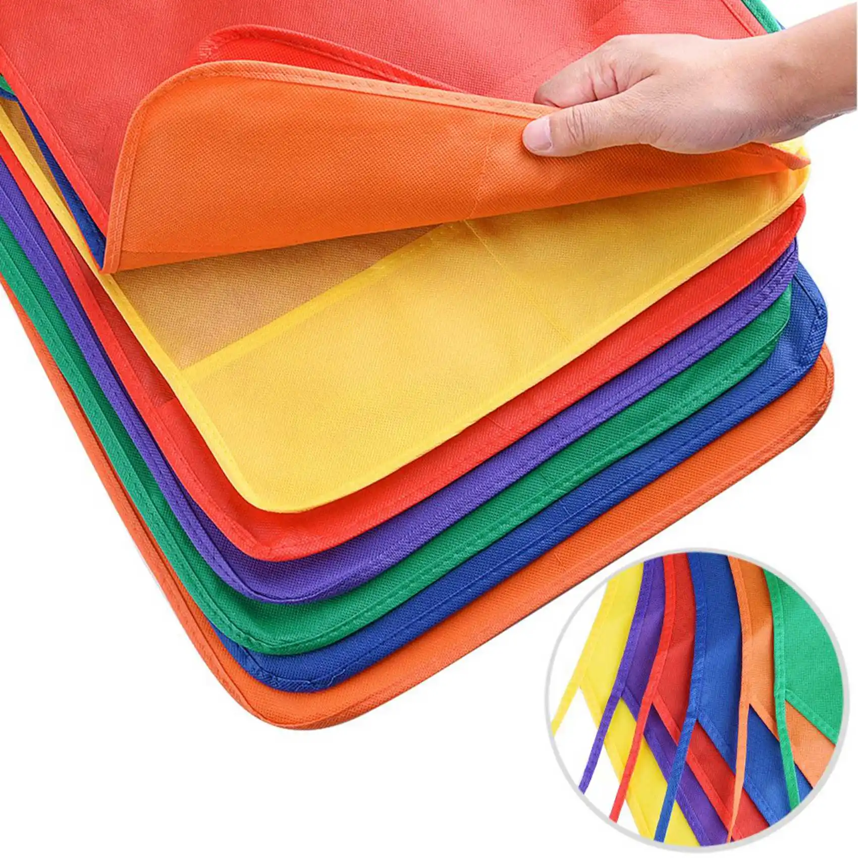 ABRW-24 Pack 6 Color Kids Aprons Children Painting Aprons Kids Art Smocks With 2 Roomy Pockets (Brushes Not Included)