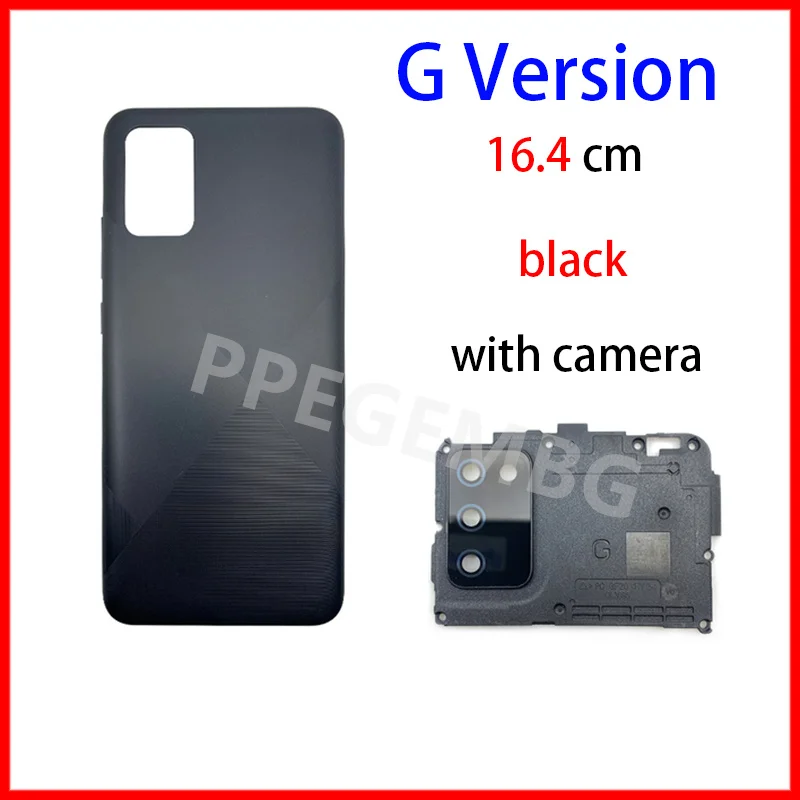 NEW For Samsung Galaxy A02s A025 Battery Back Cover Case Rear Door Housing Chassis Lid Camera Lens Frame Glass Parts Replacement