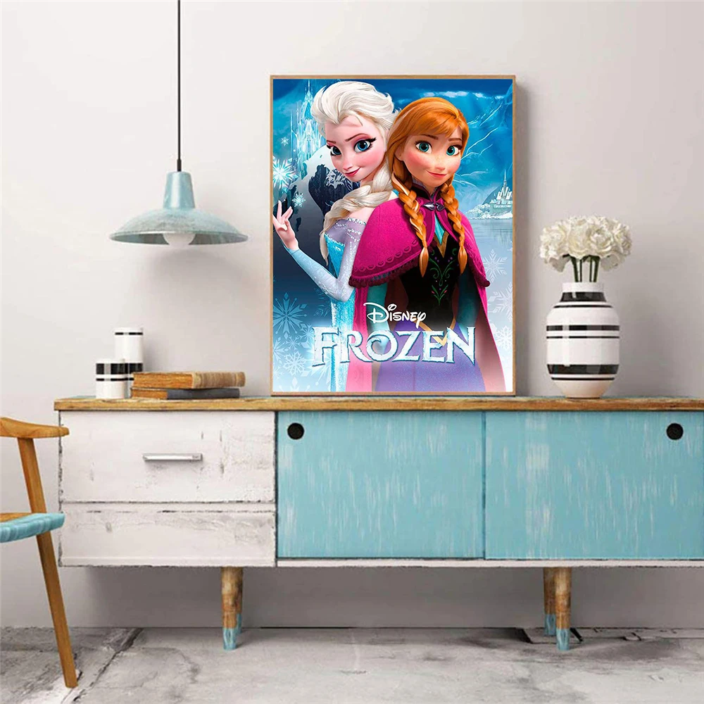 Diseny 5D Diamond Painting Cartoon Frozen Princess Ice Sisters Elsa Anna Full Mosaic Embroidery Rhinestone Pictures Home Decor