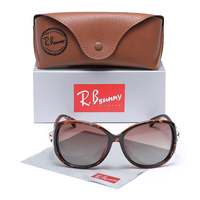 RBsunny Women‘s Polarized Elegant Sunglasses Luxury Lady  Big Frame Glasses Leopard Frame Casual Eyewear Oculos De Sol