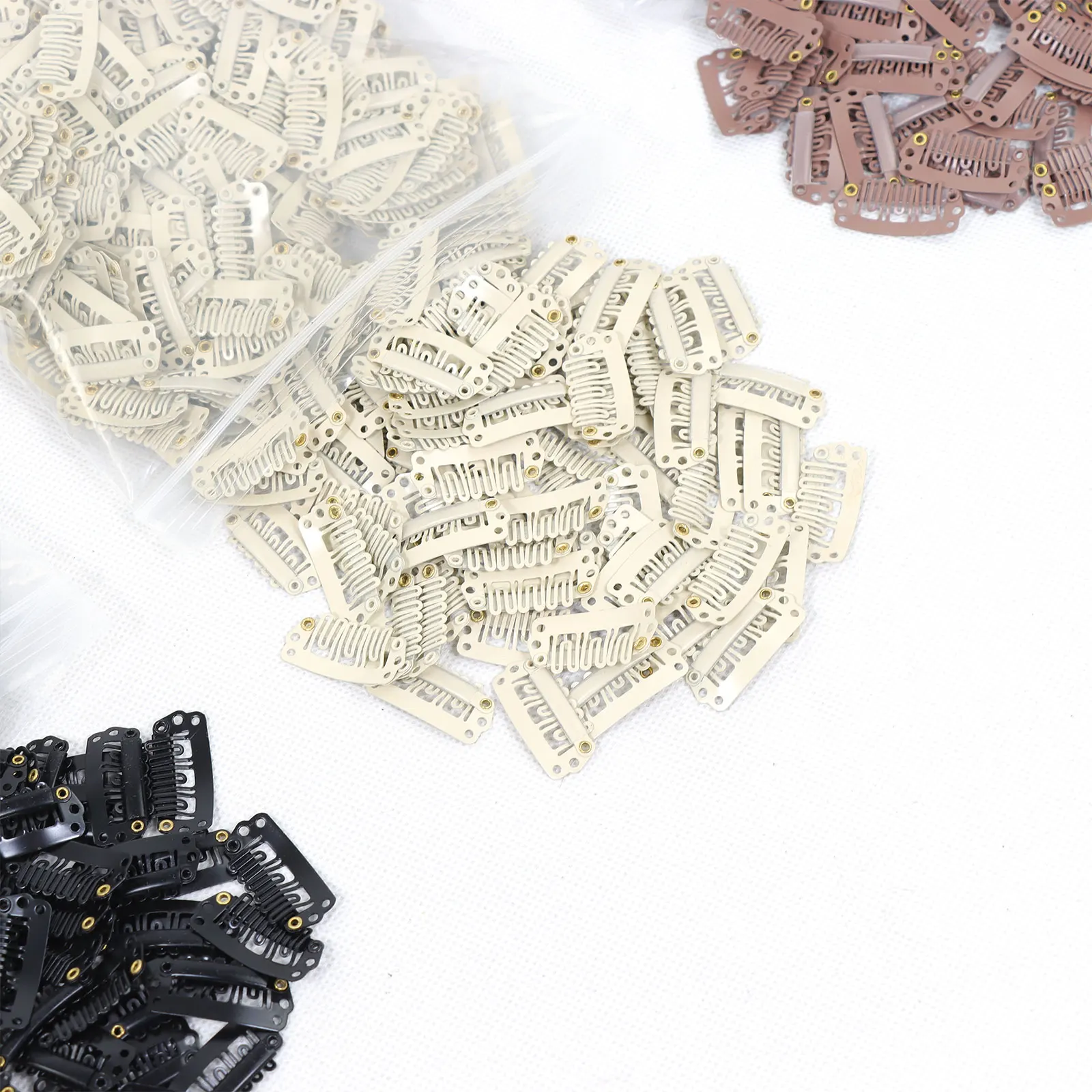 30Pcs Hairpieces Snap Clips U Shape 32mm Wig Clips Making Wig Accessories DIY Set Tools for Hair Extensions Toupee