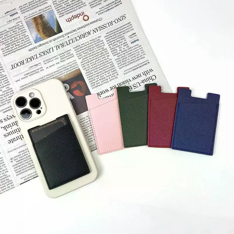 PU Leather Phone Back Card Sticker Strong Adhesive Slim Design For Daily Use Business Travel Outdoor Use