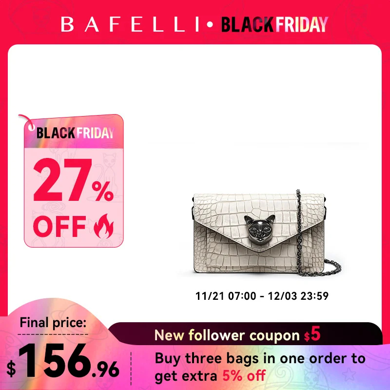 BAFELLI 2023 NEW WOMEN'S BAG FASHION TREND CLUTCH CAT CORSSBODY HANDBAGS LUXURY BRAND DESIGNER SHORTY CHAIN BUY SEPARATELY