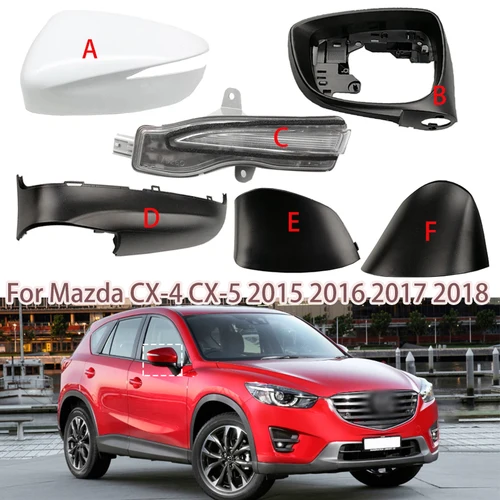 Accesorios para coche, cubierta inferior de espejo lateral, marco de carcasa de espejo retrovisor, señal de giro para Mazda CX-3 CX-4 CX-5 2015 2016 2017 2018