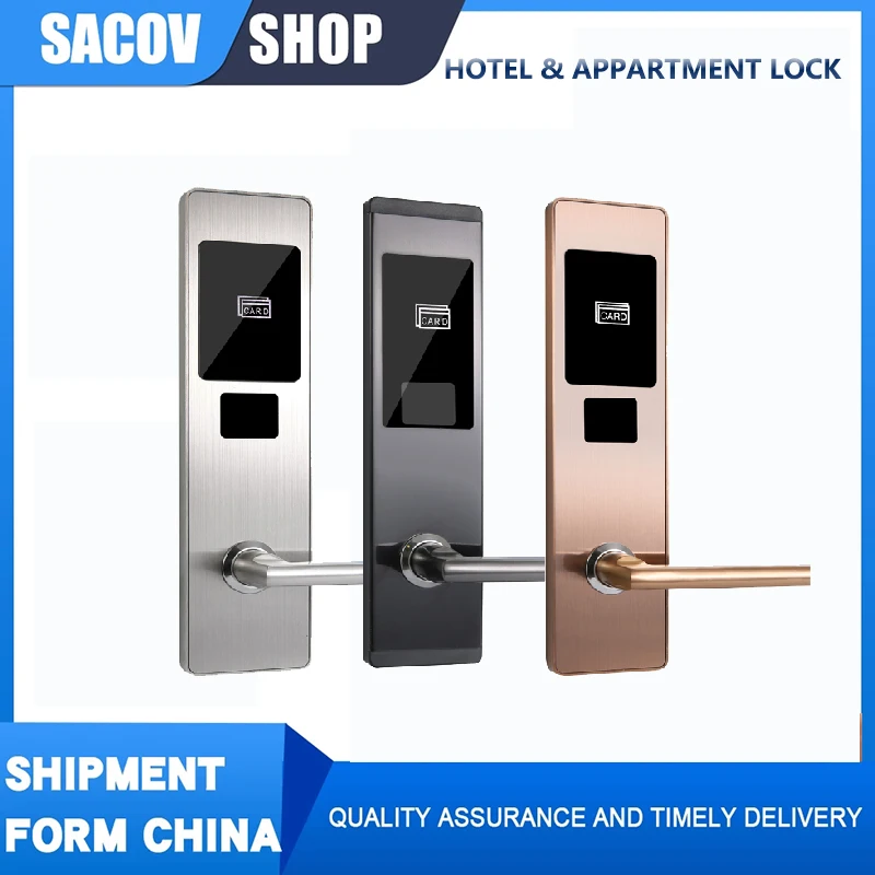 Electronic RFID Hotel Door Lock System Swipe Card Smart Door Lock Intelligent Safe Keyless Electronic Digital Door Lock