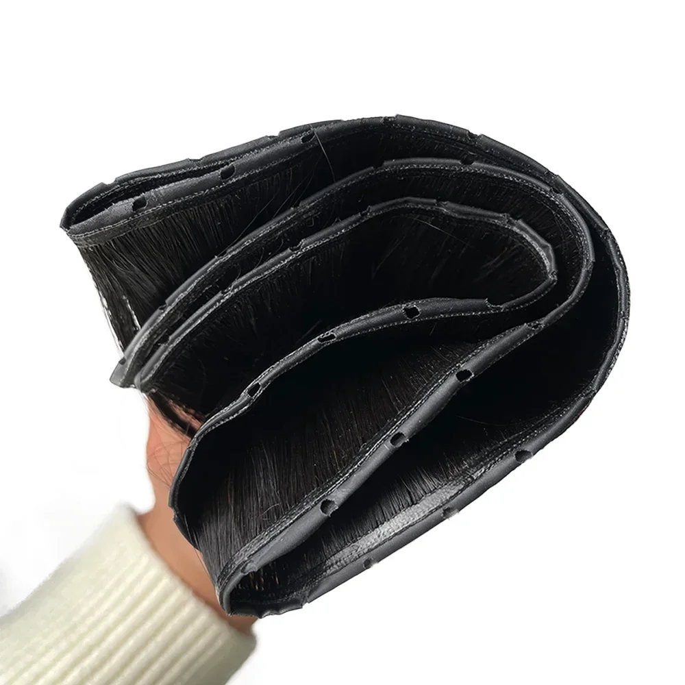 DIYOMO Extension per capelli a trama a farfalla, con foro in PU, doppia faccia, Genius Weft, fasci di capelli annodati a mano, tessitura invisibile per donna