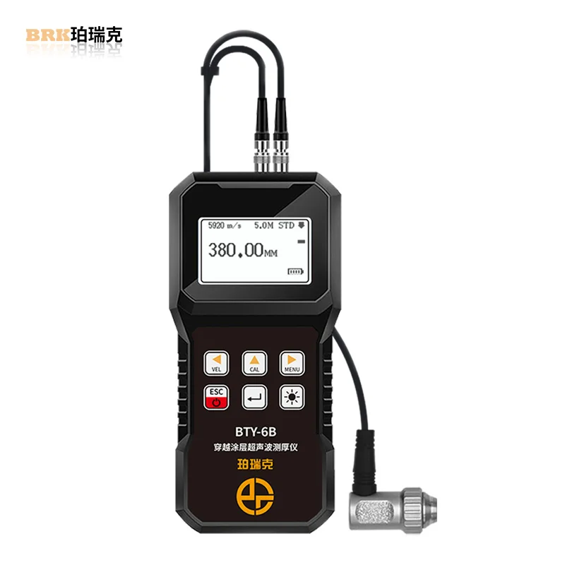 Through Coating Thickness meter Glass plastic Metal Ceramics Ultrasonic BTY-6B Thickness Gauge