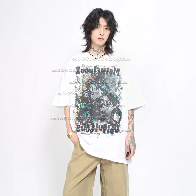 

Retro Graffiti Pinocchio 3D Printed Short Sleeved T-shirt for Women in Summer, Loose and Breathable Quick Drying T-shirt