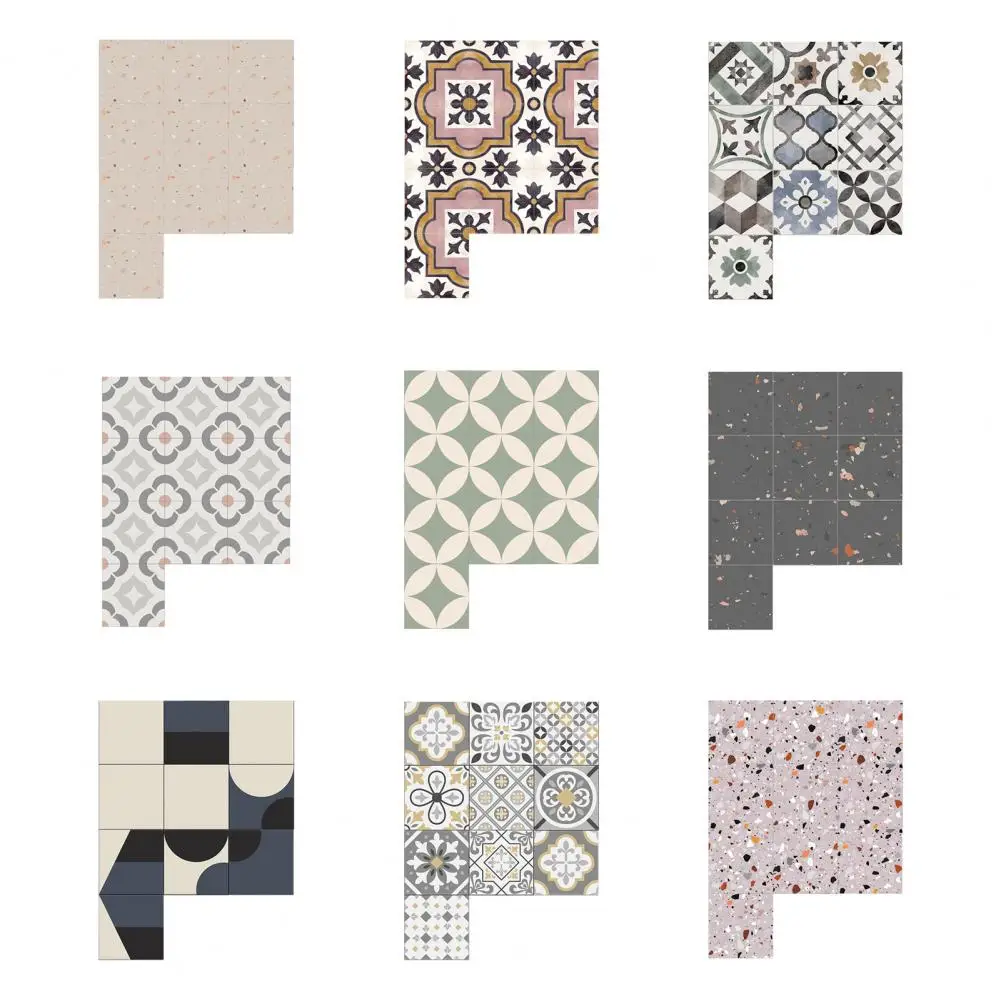 10Pcs Wall Stickers Waterproof Removable Self-adhesive A-rabic Style Mosaic Tile Wall Decoration Decals