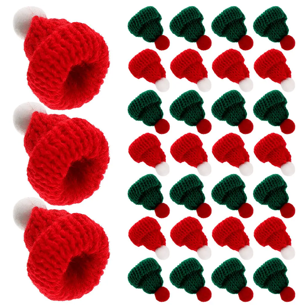 

40 шт. праздничных мини-шапочек из трикотажа: яркие праздничные цвета, мягкие, легкие, крошечные шапочки для поделок, рождественских украшений и DIY-проектов