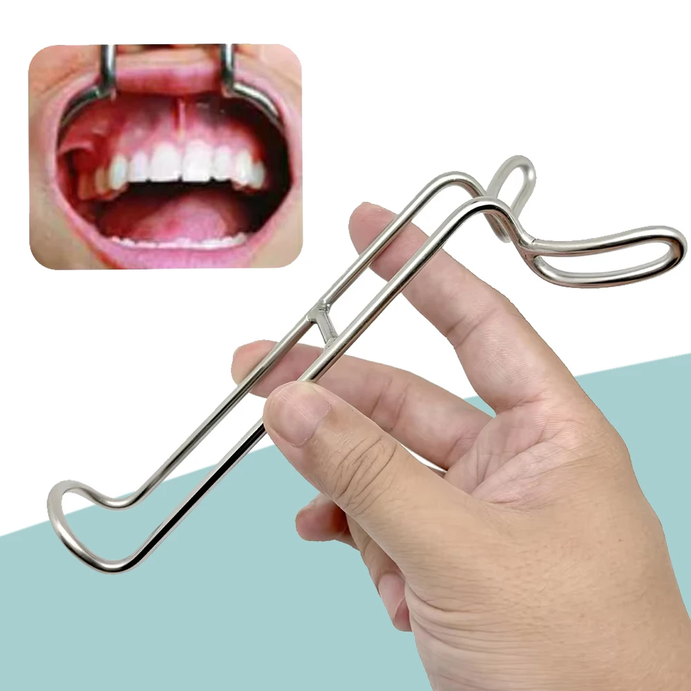 Double-Headed Stainless Steel Dental Mouth Expander Lip and Cheek Retractor for Upper and Lower Intraoral Access