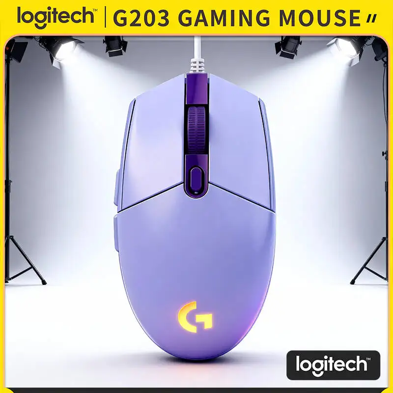 

Official Logitech G203 Gaming Mouse, Classic Design, RGB Backlight, 8000 DPI Sensor, Great for Everyday Gaming