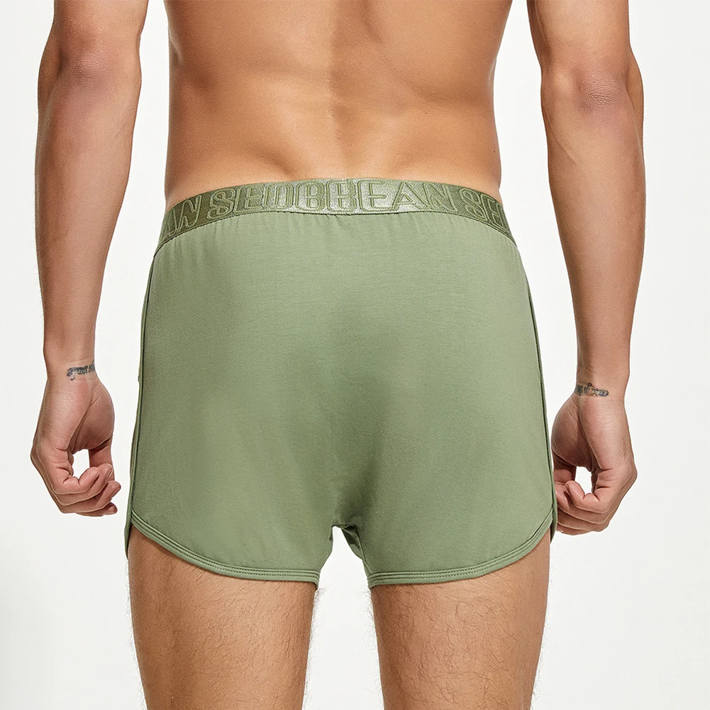 Boxer da uomo con bottoni casual Slip a vita bassa Pantaloncini da tuta Tronchi Intimo Pantaloni freccia Taglie forti Mutandine larghe Undies