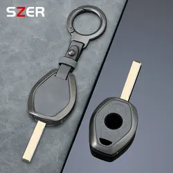Alloy+Leather Car Key Case Cover Shell For BMW X5 E53 X3 F83 E46 E39 E38 E60 E63 E61 E64 Series 3 5 7 330i Z3 Z4 E85 E86 M5 325i