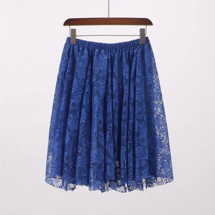 

Versatile Mid-Length A-Line Skirt with Elastic Waist And Lace Design for Women Summer Faion Brandl Ladies Skirts