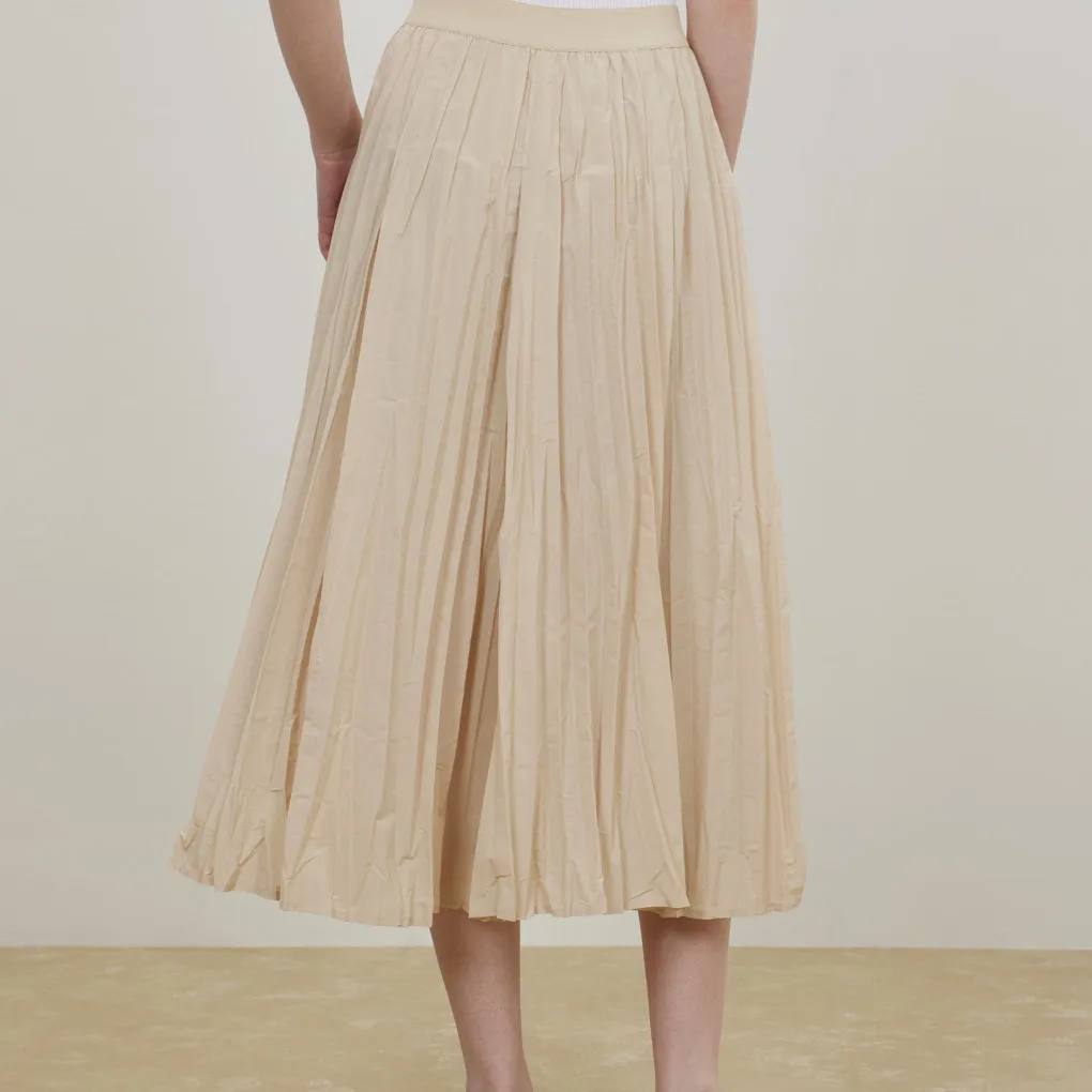 Mimifafa DW Pure Original 26 New 3D Pleated Large Skirt A-Line Versatile Elegant Midi Skirt mid Waist Other Material