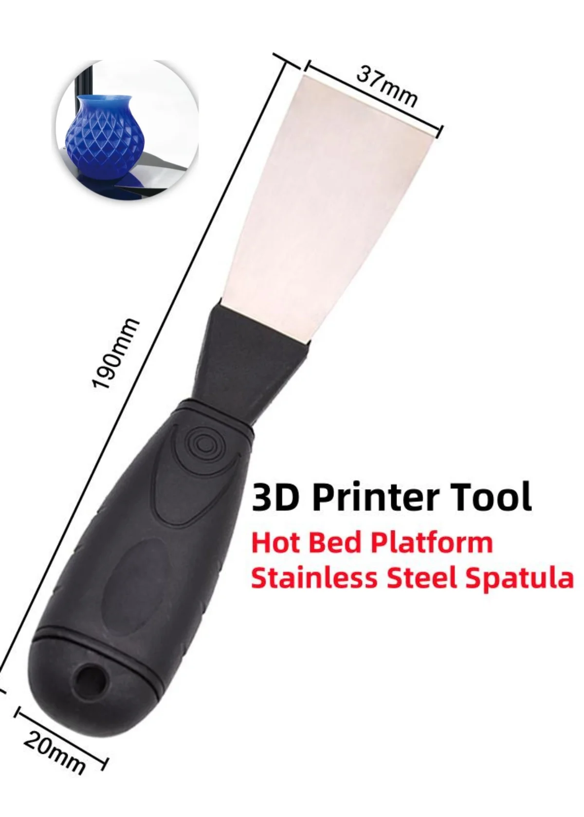 

3D Printer Removal Tool Hot Bed Platform Stainless Steel Spatula Metal Professional Scraper 3D Printer Heatbed Platform shovel