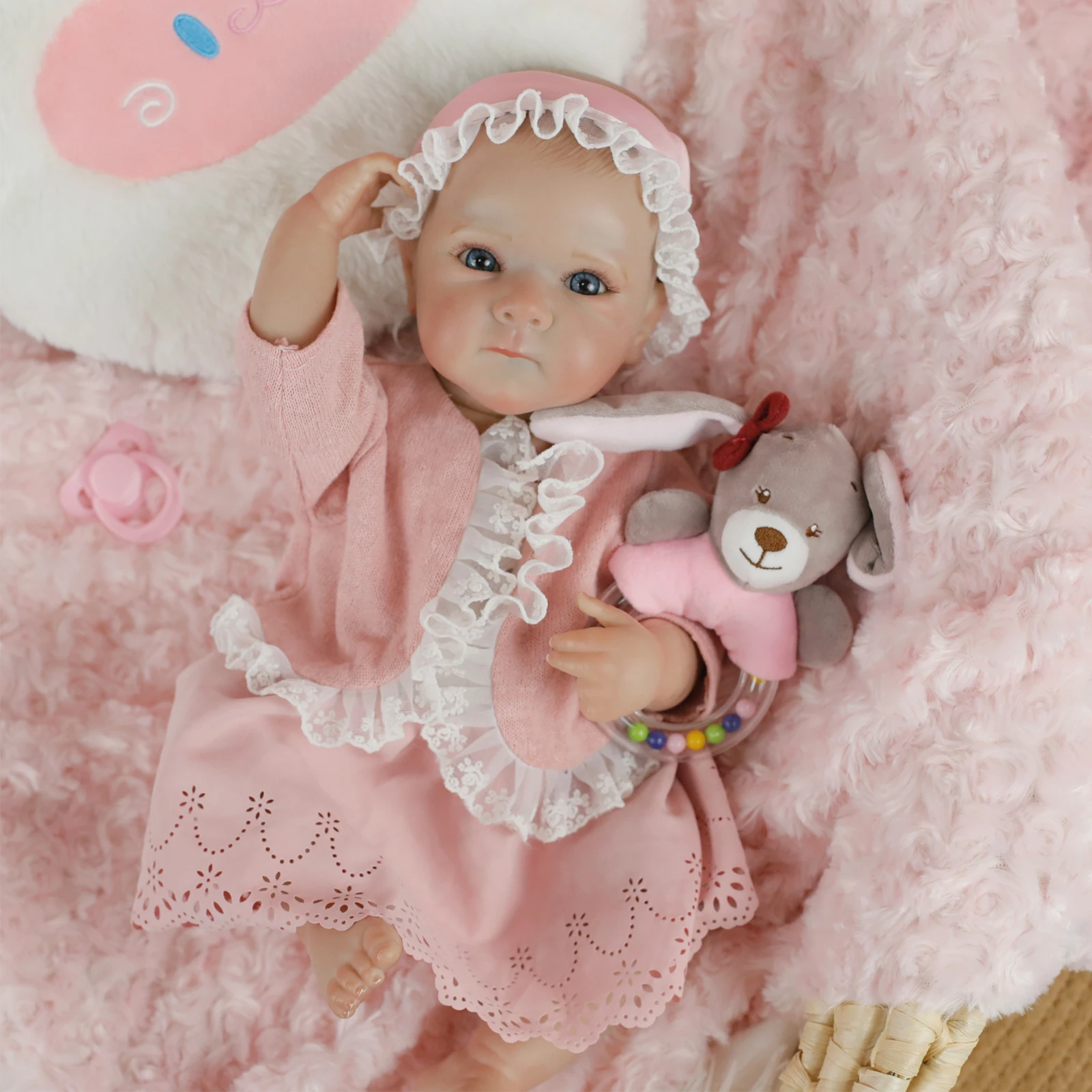 18 Zoll Vollsilikon Vinyl Reborn Puppe Mädchen Bettie mit wasserdicht lebensechte Soft Touch Sammlerstück realistische Kunst Puppe Spielzeug Geschenke