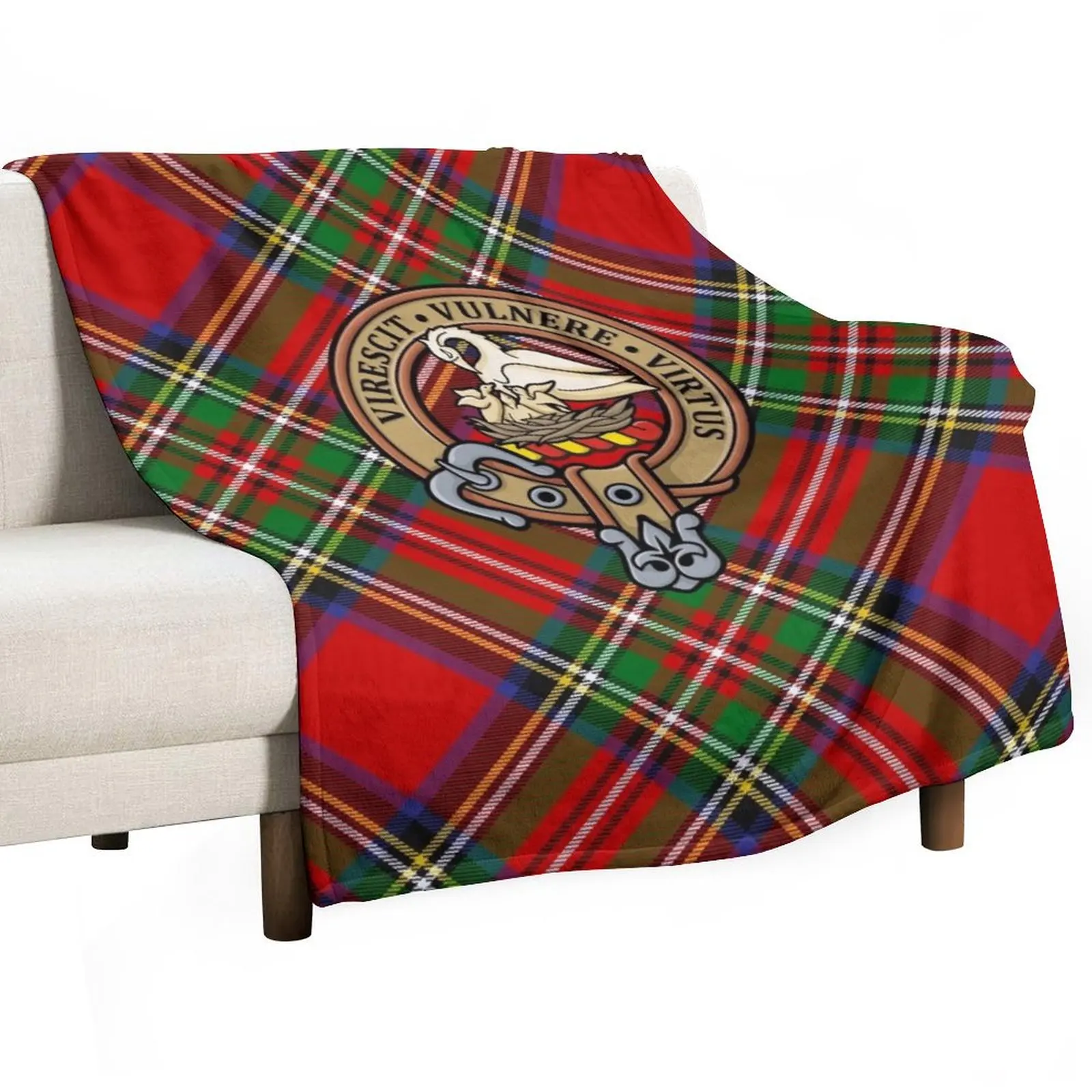 Clan Stewart Crest Throw Blanket Flannels decorative Blankets