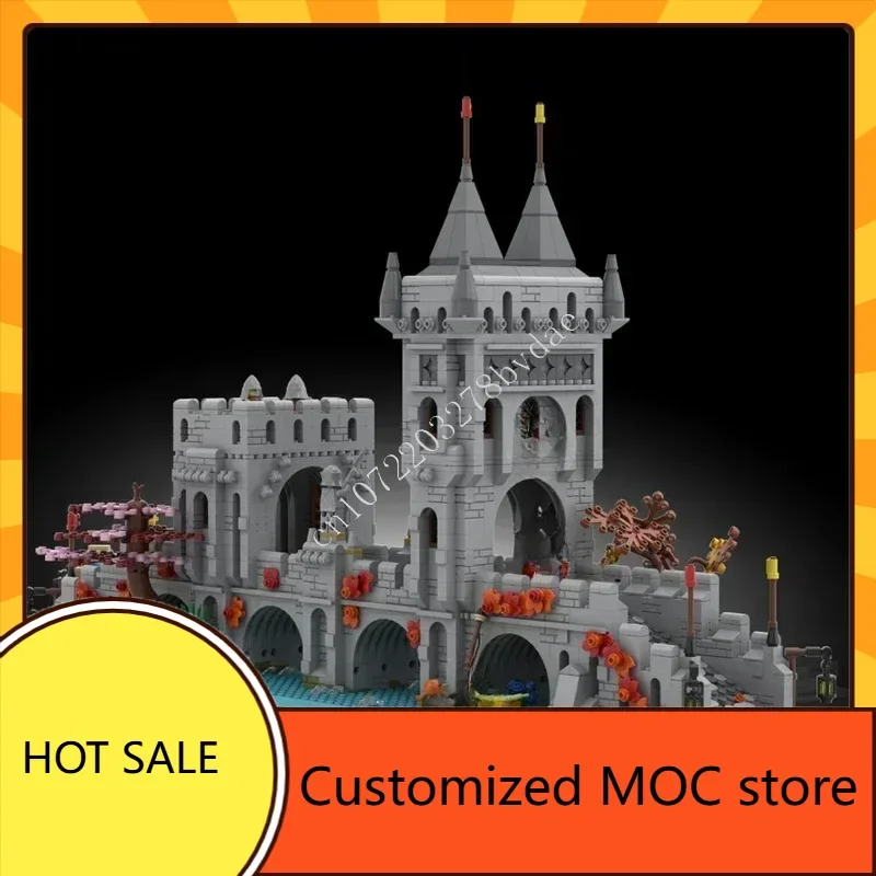 3210PCS 중세 강 건너기 MOC 스트리트뷰 퍼즐 건축 휴일 창의적인 크리스마스 조립 생일 장난감 선물