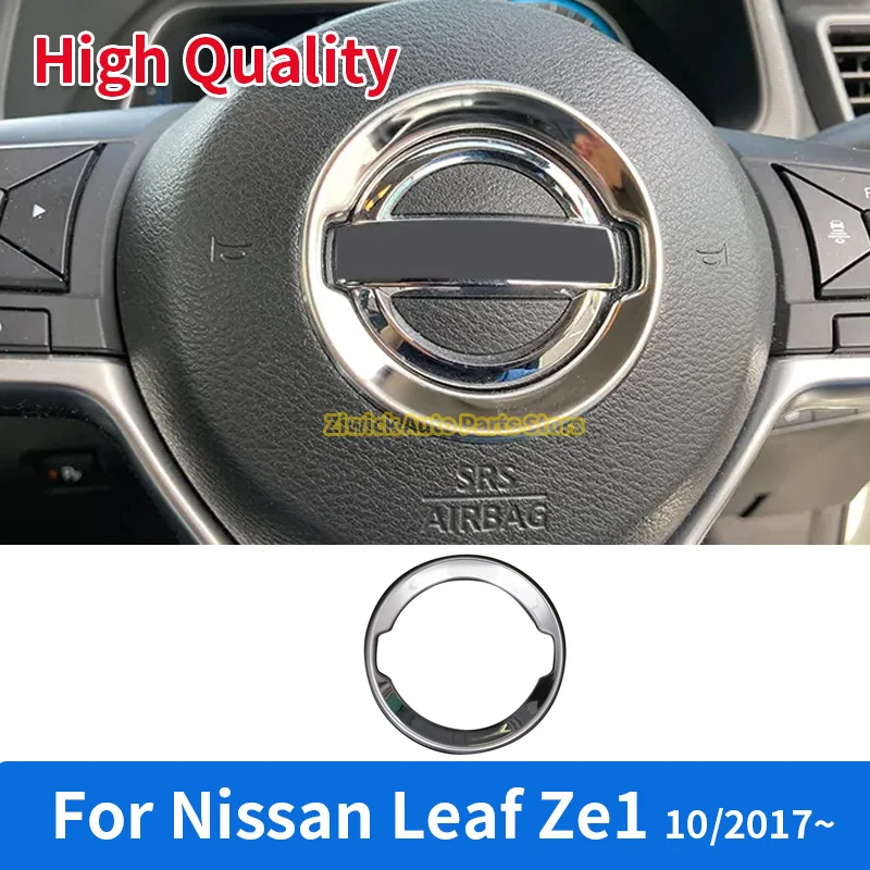 

1x High Quality Stainless Steel Chrome Car Styling Accessories For NISSAN 2017 LEAF ZE1 STEERING WHEEL PANEL HORN RING TRIM