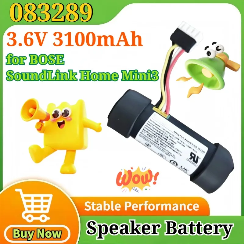 

Новая сменная литий-ионная аккумуляторная батарея 083289 083209 3.6V 3100mAh для Bluetooth-колонки BOSE SoundLink Home Mini3, перезаряжаемая
