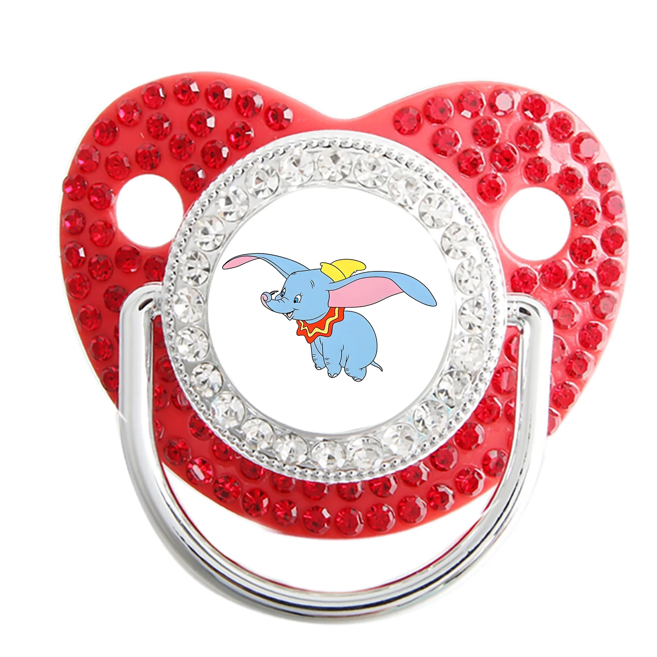 

Слон принт красный бриллиант блестящая соска аниме набор клипс для успокаивания цепочки-держателя с сверкающими детскими сосками подарок новорожденных