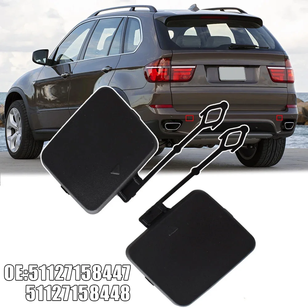 1pc/2pcs Car Left Right Trailer Hauling Eye Cap Rear Bumper Towing Hook Cover for BMW X5 E70 2006-2011 51127158447 51127158448