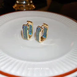 Light Luxury Senior Sense Zircon Geometry Korean Niche Ins Temperament Earrings Fashion Design Earrings Female