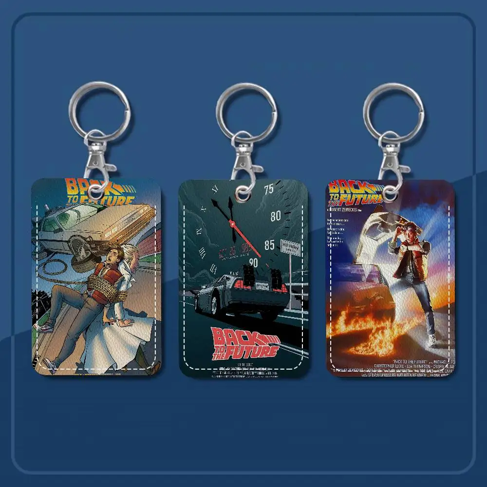 Classic Movies Back To The Future Holder Keychain With Keychain For Access Card Bus Pass & Card Credit ID