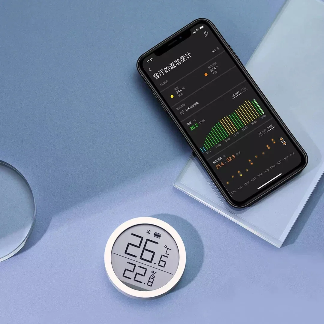 Oryginalny Xiaomi Qingping kompatybilny z Bluetooth termometr higrometr Lite inteligentny LCD ekran atramentowy czujnik temperatury i wilgotności