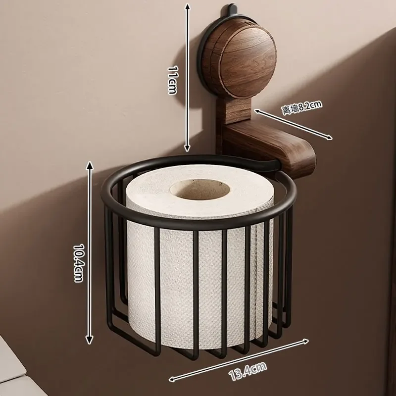 

holder bathroom paper holder Suction cup walnut toilet bathroom shelf non perforated toilet tissue basket toilet paper