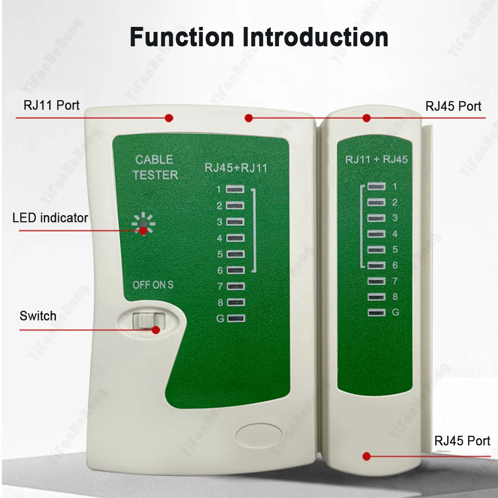 Wielofunkcyjny Tester kabli sieciowych Tester kabel Ethernet RJ45 narzędzie testowe Lan do kabla Cat5 Cat6 8P 6P i kabel telefoniczny RJ11