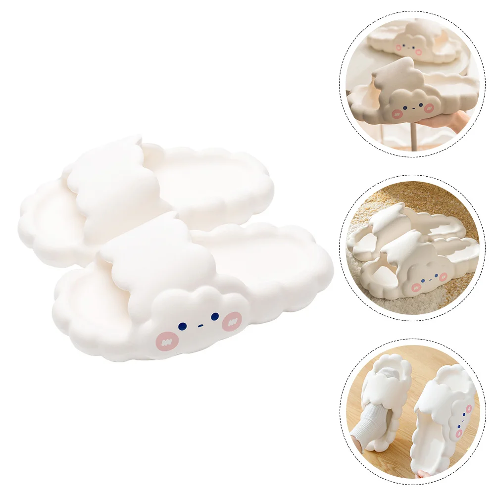 

Bathing Slippers Cloud Ladies Bathroom Massage Girls White Pvc Women's House