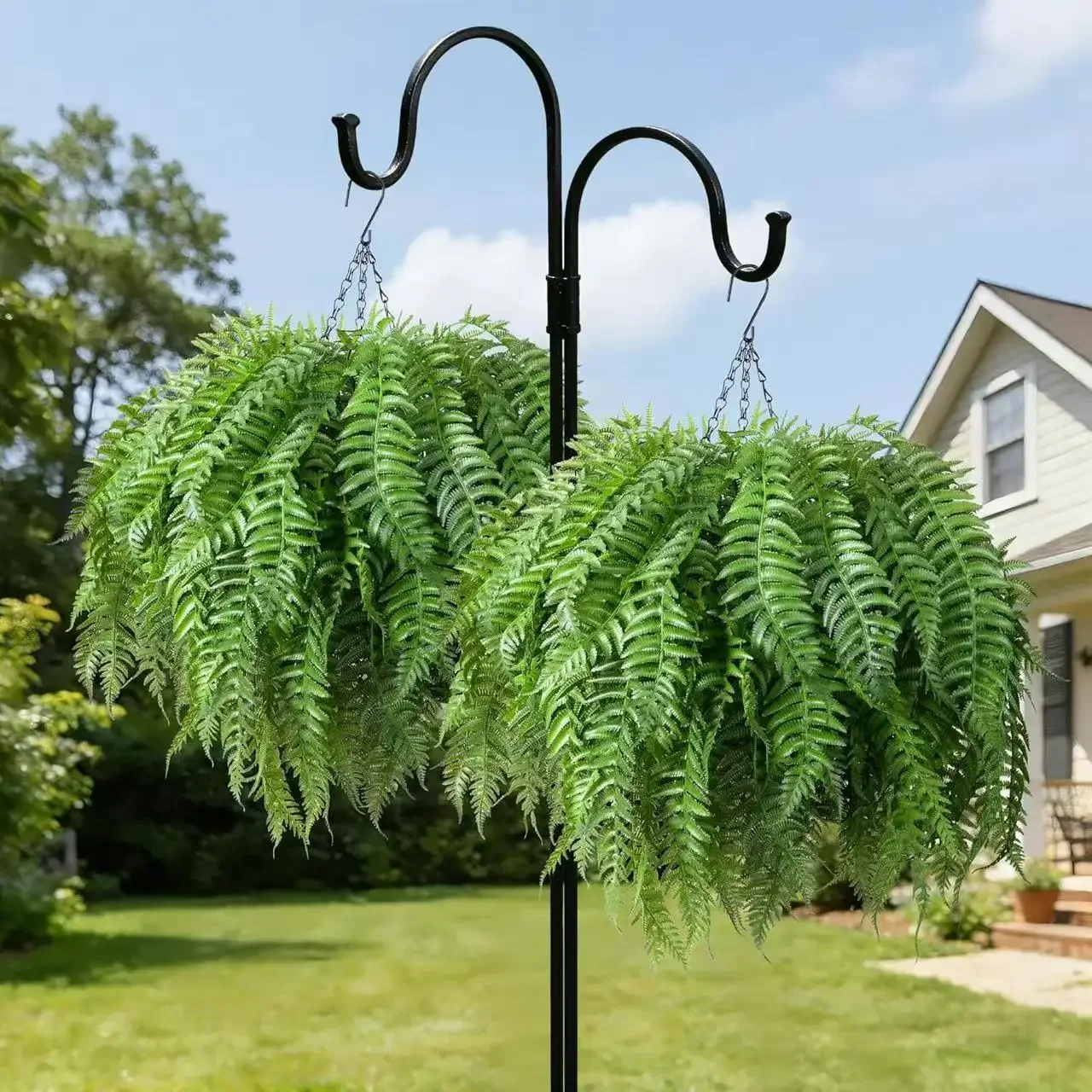 Simulation hanging Persian fern artificial Boston fern vine UV protection fake green plant wedding outdoor decoration