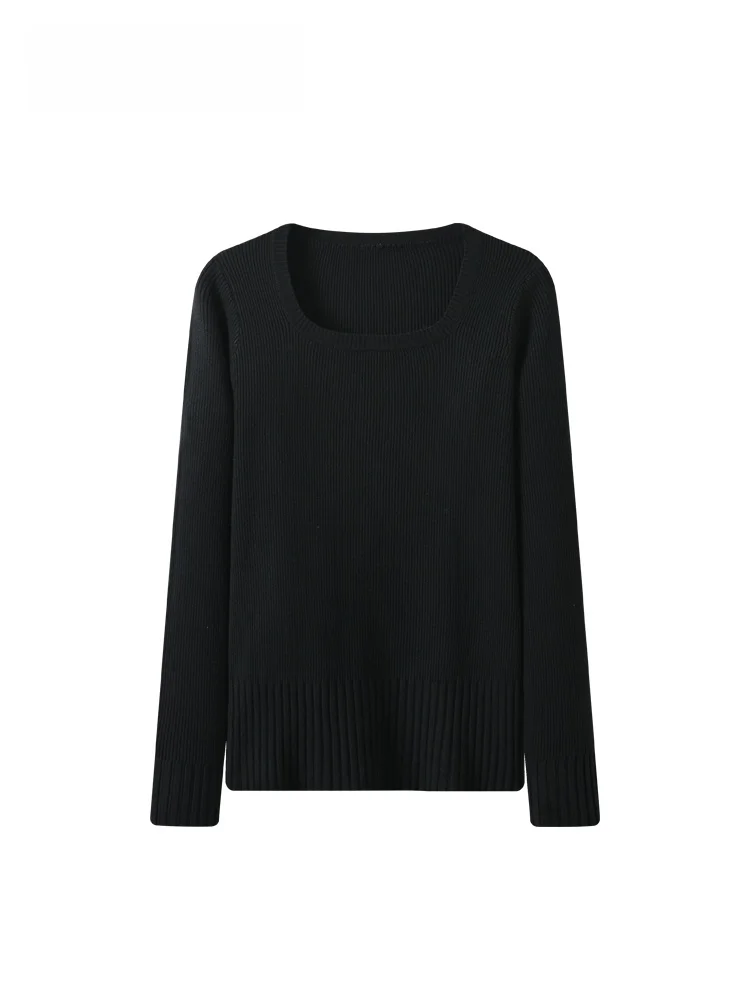 

plus Size Women's Long Sve T-irt Casual Square Ne Loose Fit Early Spring Top for Plump Sister Sli Versatile Slimming