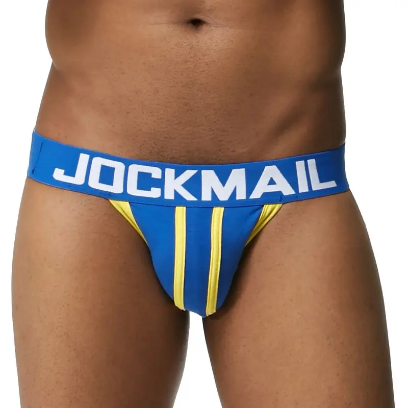 JOCKMAIL Brand Men Underwear Jockstrap Sexy Piping Cotton Jock Straps Mens Thongs and G Strings Cuecas Panties Gay Underwear