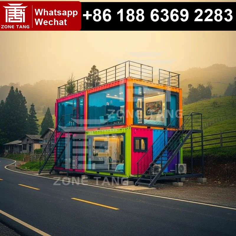 

Flat Pack Home Construction Multi Purpose Multilevel Residence Custom Interiors Steel Structure Prefab Houses Manufactured Homes