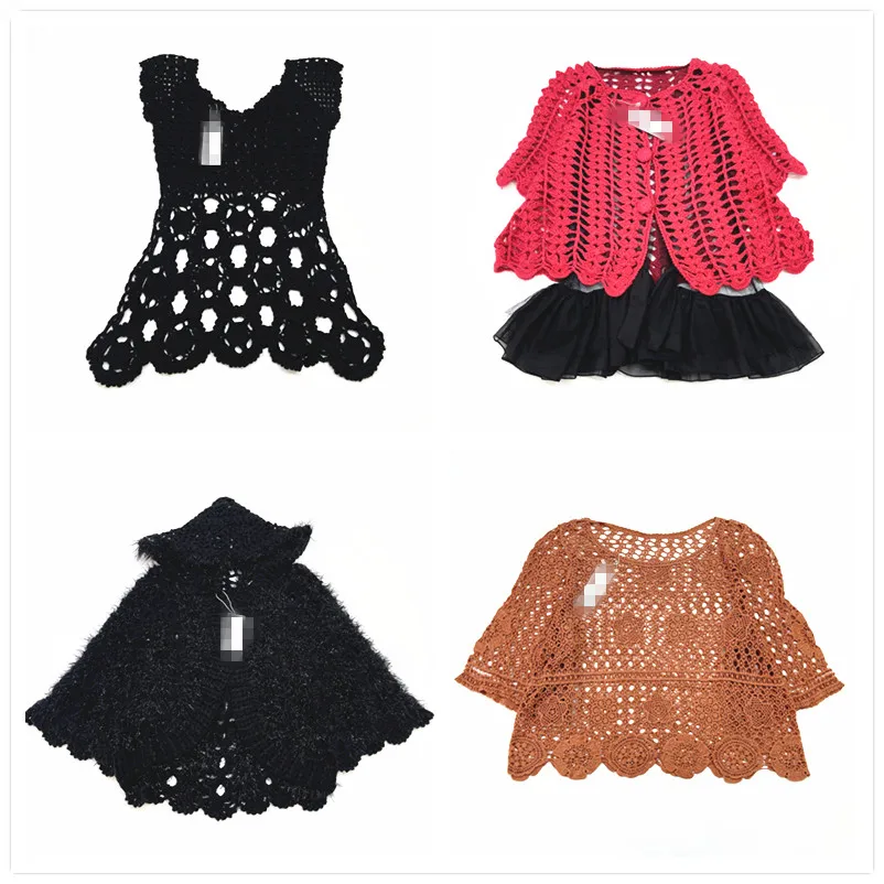 

Винтажный двухслойный ажурный однотонный роскошный вязаный свитер ручной работы с плавающим цветком для женщин